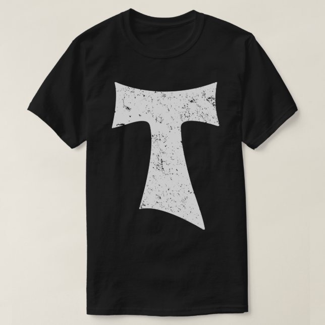 Tau Cross Franciscan Saint Anthonys Cross Catholic T-Shirt (Design Front)