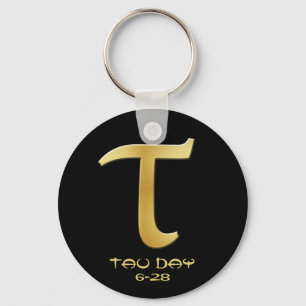 Tau Day - Gold Greek Symbol Key Ring