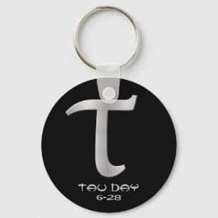Tau Day - Silver Greek Symbol Key Ring