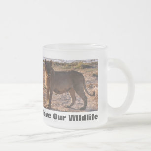 Tau Save Our Wildlife Frosted Glass Coffee Mug