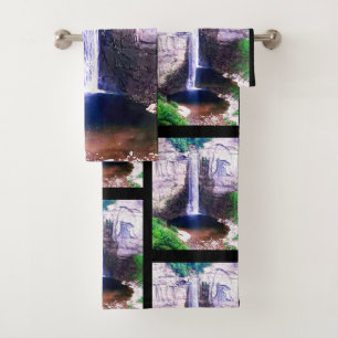 TAUGHNNOCK FALLS GORGE ITHACA N.Y. BATH TOWEL SET