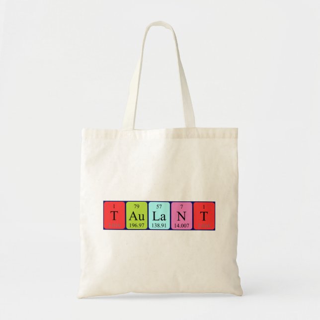 Taulant periodic table name tote bag (Front)