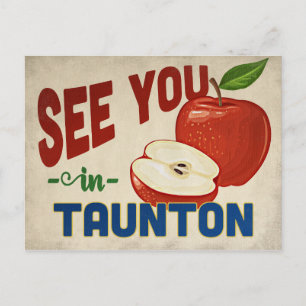 Taunton Massachusetts Apple - Vintage Travel Postcard