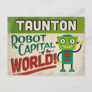 Taunton Massachusetts Robot - Funny Vintage Postcard