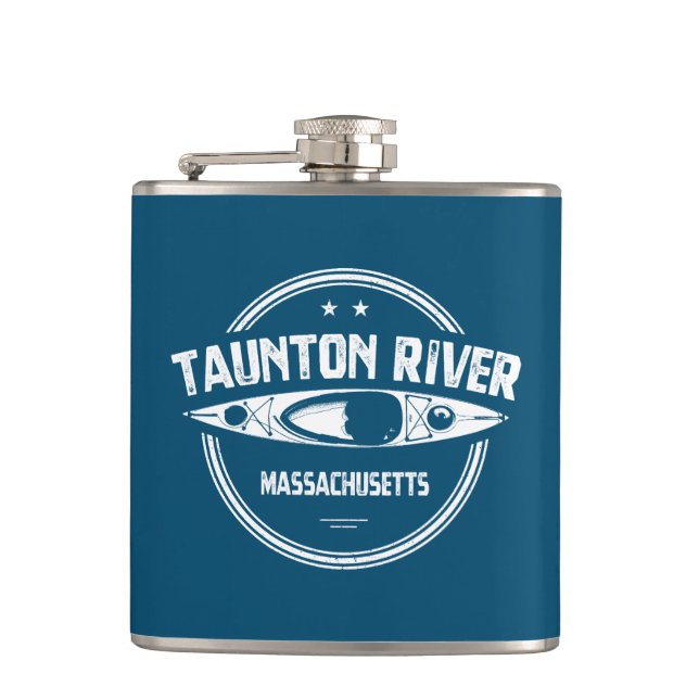 Taunton River Massachusetts Kayaking Hip Flask (Front)