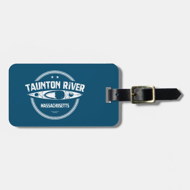 Taunton River Massachusetts Kayaking Luggage Tag (Front Horizontal)