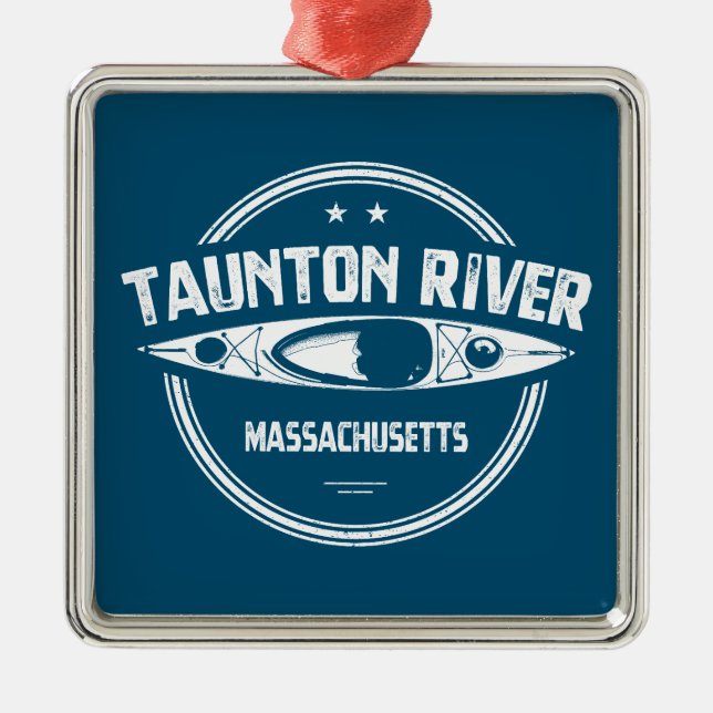 Taunton River Massachusetts Kayaking Metal Tree Decoration (Front)