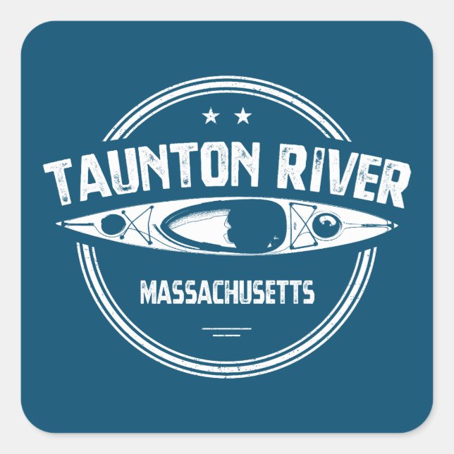 Taunton River Massachusetts Kayaking Square Sticker (Front)
