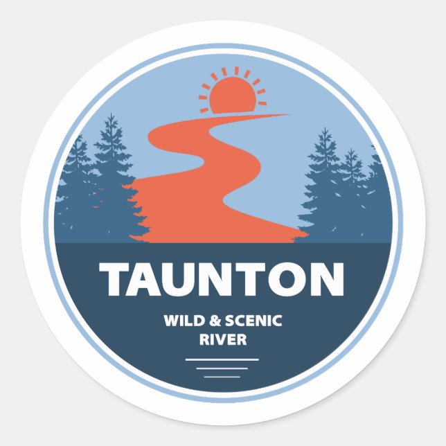 Taunton Wild And Scenic River Massachusetts Classic Round Sticker (Front)