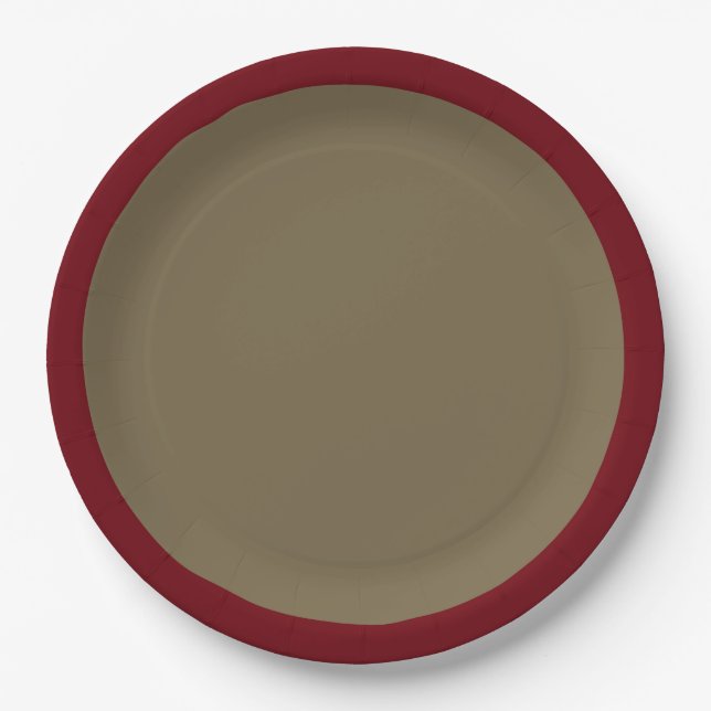 Taupe Accent Colour Ready to Customise Paper Plate (Front)