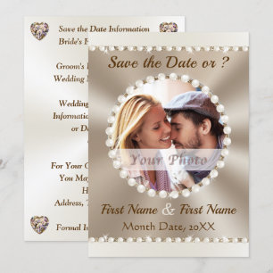 Taupe and Champagne Wedding, PHOTO Save the Dates, Invitation