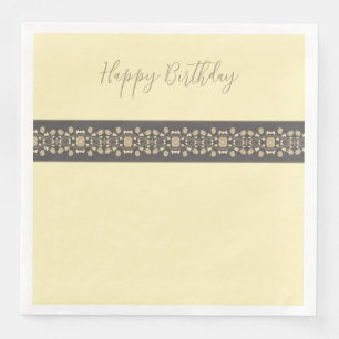 Taupe And Cream And Dark Grey Napkin