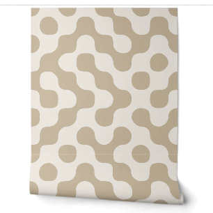 Taupe and Cream Mid Century Wallpaper
