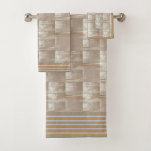 Taupe and Cream Shades Bath Towel Set