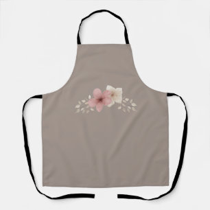 Taupe and Pink Floral Apron   Elegant Kitchen