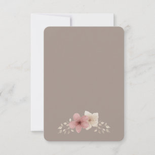 Taupe and Pink Floral Thank You Card