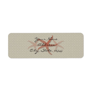 Taupe and Tangerine Seaside Wedding Return Address