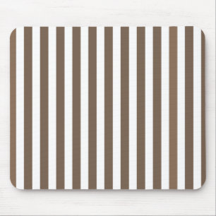 Taupe and white candy stripes mouse mat