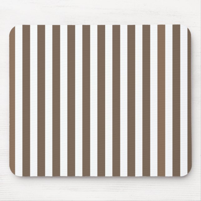 Taupe and white candy stripes mouse mat (Front)