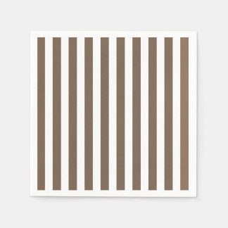 Taupe and white candy stripes napkin