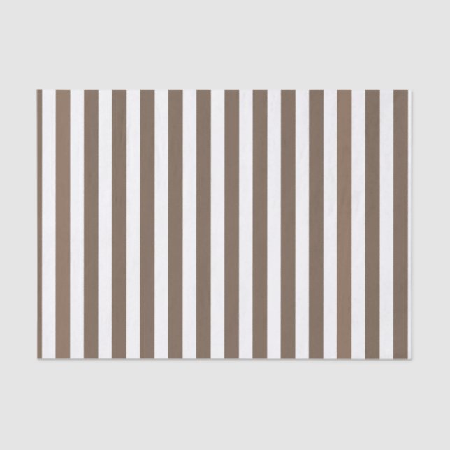 Taupe and white candy stripes tissue paper (Front)