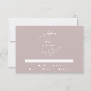 Taupe and White Simple Wreath Wedding RSVP