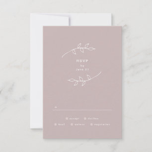 Taupe and White Simple Wreath Wedding RSVP