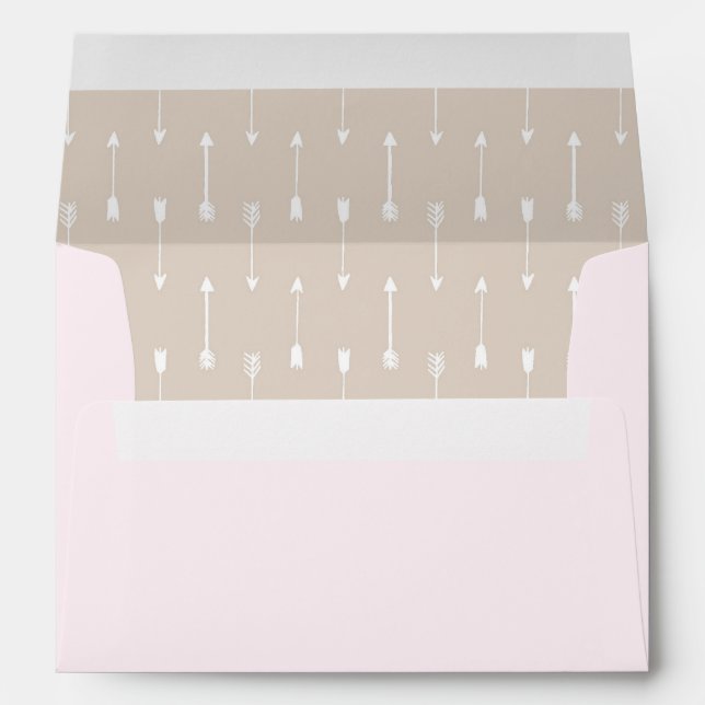Taupe Arrows on Blush A7 Card Envelope (Back (Bottom))