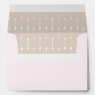 Taupe Arrows on Blush A7 Card Envelope
