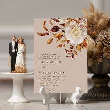 Taupe Autumn Modern Watercolor Terracotta Wedding
