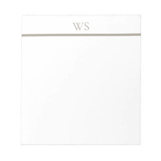 Taupe Bar Monogram Personalised Notepad