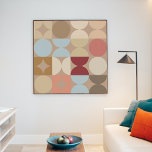 Taupe Beige Blush Pink Light Blue Retro Art Poster<br><div class="desc">Beautiful contemporary taupe beige, ivory cream off-white, teal blue, mint and light aqua turquoise green colored geometric half circles and squares mosaic pattern. Elegant, stylish and eclectic minimalism design for the artistic interior designer, the artsy décor decorator, popular hip trendsetter, vintage retro art style or abstract digital geometric motif lover....</div>