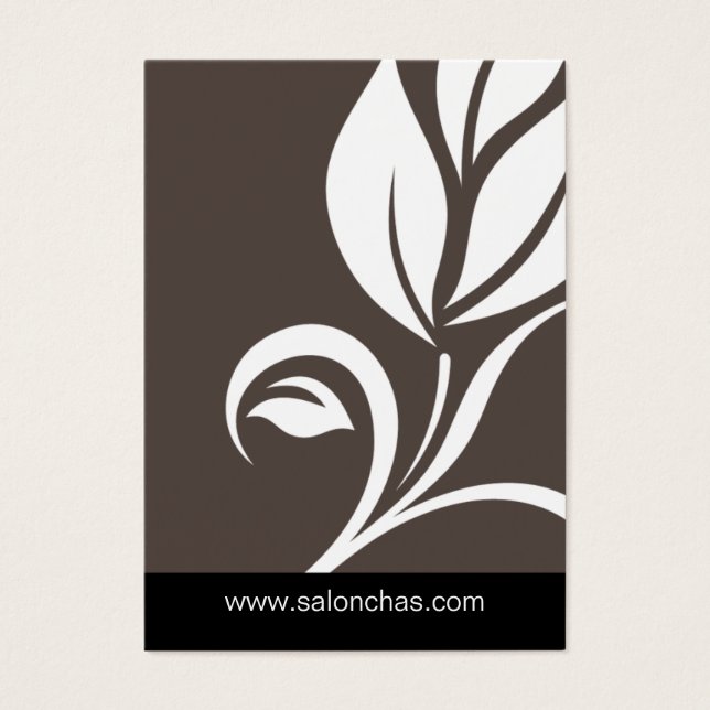 Taupe beige Leaf Salon Spa Gift Card Certificate (Front)