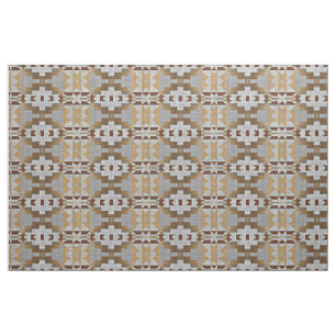 Taupe Beige Tan Dark Brown Grey Ethnic Look Fabric