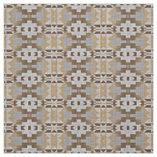 Taupe Beige Tan Dark Brown Grey Ethnic Look Fabric