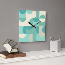 Taupe Beige Teal Blue Mint Green Circles Pattern