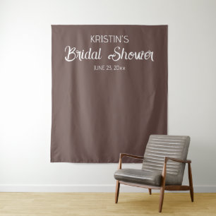 Taupe Bridal Shower Photo Backdrop Tapestry