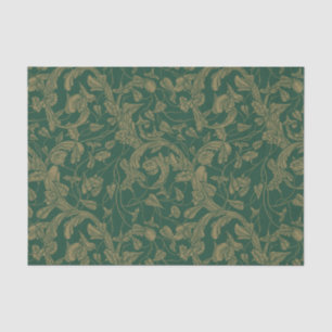 Taupe Brocade Design on Teal Tissue Paper