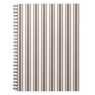 Taupe brown and white candy stripes notebook