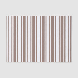Taupe brown and white candy stripes tissue paper