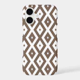 Taupe brown and white diamond pattern