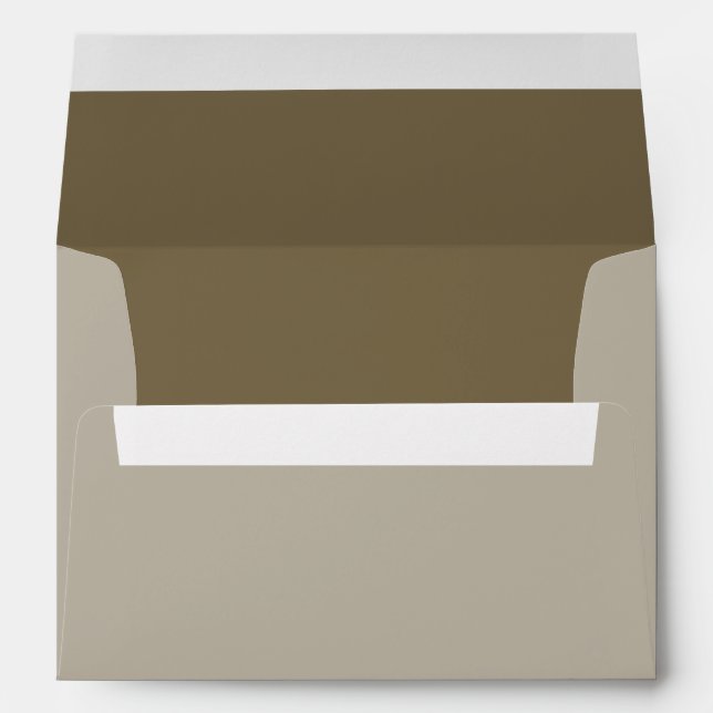 Taupe Brown Colour Background Customisable Envelopes (Back (Bottom))