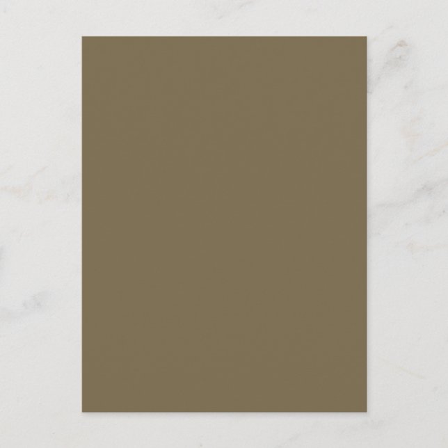 Taupe Brown Colour Background Customisable Postcard (Front)