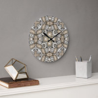 Taupe Brown Grey Beige Hip Bohemian Art Motif