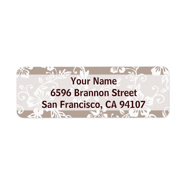 Taupe Brown Hawaiian Address Labels (Front)