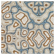 Taupe Brown Teal Blue Bali Batik Style Pattern