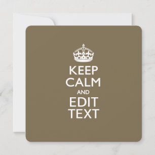 Taupe Coffee Keep Calm And Your Text Easily