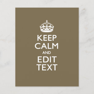 Taupe Coffee Keep Calm And Your Text Easily Flyer