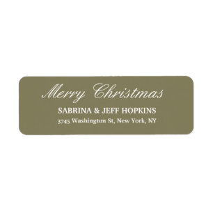 Taupe Colour Merry Christmas Message Family Sheet