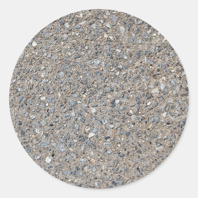 Taupe Concrete Cement Blue Aggregate Sidewalk Classic Round Sticker (Front)